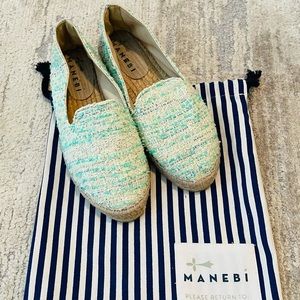 Manebi Mint Green Tweed Espadrilles